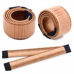 Szín: barna B - DIY Hair Bun Fejpánt Ball Sweet Fejfedők Kiegészítők French Girl Bud Dish Twist Könnyen használható