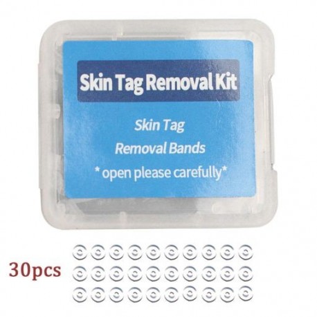 Szín: Skin Tag Bands - Fájdalommentes bőrcímke anyajegy szemölcs eltávolító készlet 40x gumiszalag   10x alkoholos