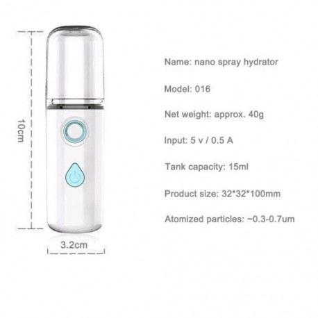 Szín: A - Arc vibrációs masszázs Beauty Instrument Mini Handy Nano Mist permetező Hidratáló arcporlasztó spray