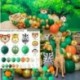 Szín: léggömbkészlet 16 - Jungle Safari Theme ballons Garland Arch Kit trópusi pálmalevelekkel gyerekeknek születésnapi