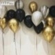 Szín: 15db a képen - 12 hüvelykes arany és fekete latex léggömb márvány fémes léggömb krómozott léggömb esküvői
