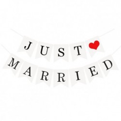 Szín: 2. stílus - Just Married Banner Zászló Vintage esküvői sármány füzér Photo Booth kellékek Romantikus esküvői