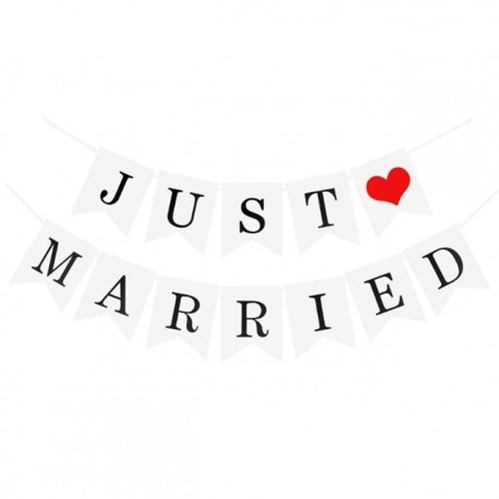 Szín: 2. stílus - Just Married Banner Zászló Vintage esküvői sármány füzér Photo Booth kellékek Romantikus esküvői