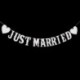 Szín: 2. stílus - Just Married Banner Zászló Vintage esküvői sármány füzér Photo Booth kellékek Romantikus esküvői