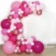 Szín: Latex fehér - Rózsaszín léggömb füzérív készlet Latex ballon kombináció piros arany fém ballonok lila makaron