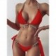 Piros szín - Női fürdőruha Crystal szexi bikini kötőfék, Push Up, párnázott édes bikini szett Női vintage elegáns