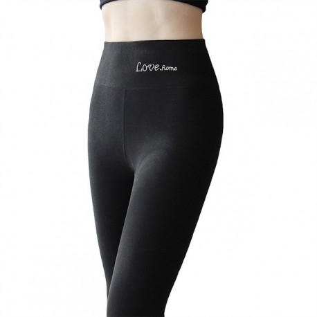 Fekete szín - Meleg leggings női magas derekú plusz bársony téli női legging sztreccs varrat nélküli karcsúsító