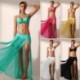 Fehér szín - 2023-as divatos női szoknya szexi oldalt hasított strandszoknya egyszínű nyári hosszú strand maxi leejtett