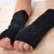 Szín: fekete 2 - Kötött félujjas kesztyű női meleg puha gyapjú téli kesztyű Handschoenen ujjatlan lányoknak Guantes