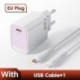 Csatlakozó típusa: Rózsaszín kábellel - Toocki USB C töltő 20 W iPhone 12 13 14 X hordozható USB Type C töltő 20 W PD