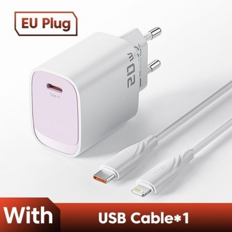 Csatlakozó típusa: Rózsaszín kábellel - Toocki USB C töltő 20 W iPhone 12 13 14 X hordozható USB Type C töltő 20 W PD