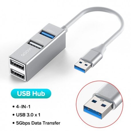 Szín: USB A csatlakozó ezüst - QOOVI USB C HUB 4 Port USB Type C – USB 3.0 HUB Elosztó USB C Adapter Dokk Macbook Pro