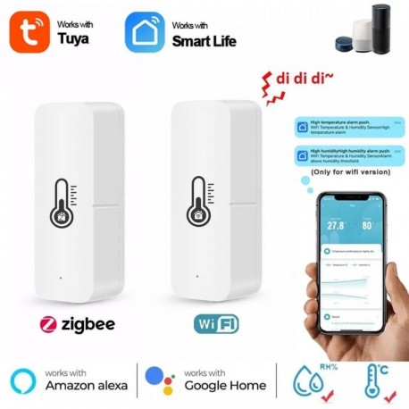 Szín: TH02Z-1PC - Tuya WiFi/Zigbee intelligens hőmérséklet páratartalom érzékelő beltéri higrométer APP távoli