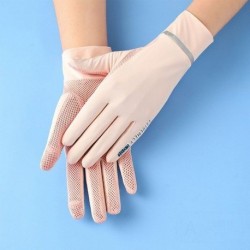 Szín: rózsaszín - Divat Női Kesztyűk Nyári Női Anti-UV fényvédő Ice Silk Vékony kesztyűk Hálós Légáteresztő