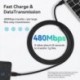 Szín: zöld - ASOMETECH 2M 60W gyors USB C kábel C típusú kábel Gyors töltő adatkábel töltő USB kábel C Samsung S21