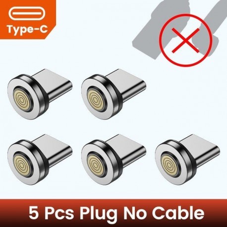 Szín: Type-C 5PCs - 5db Töltőkábel Adapter Mágneses Dugó Mágneses Micro USB Type C mobiltelefonhoz Mobiltelefon Pordugó