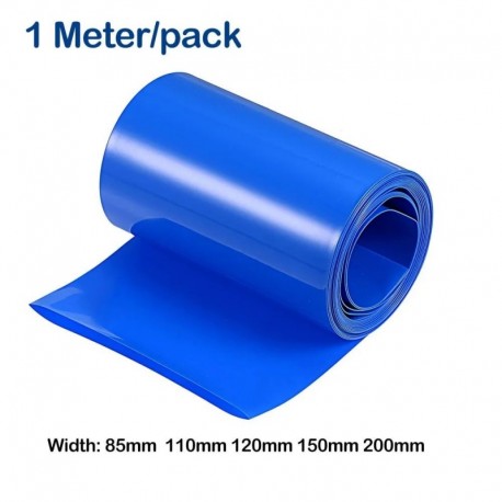 Belső átmérő: 200 mm - 1 m/csomag PVC hőre zsugorodó cső kék zsugor szigetelt zsugorcső 18650 akkumulátorcsomagok
