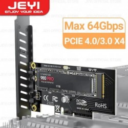 Szín: SK4 - JEYI M.2 NVME – PCIe 4.0 3.0 SSD adapter, 64 Gbps PCIe 4.0 X4 X8 X16 bővítőkártya asztali PC-hez, PCI-E GEN4