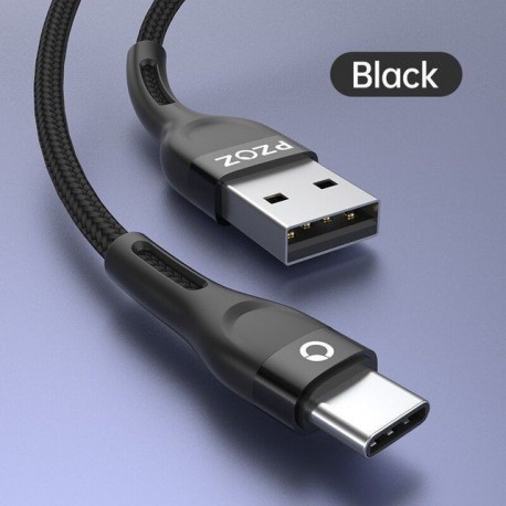 Fekete szín - PZOZ USB Type C kábel Gyorstöltő kábel USB C kábel Samsung Xiaomi Mi Redmi mobiltelefon USBC TypeC