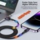 Szín: 1m fekete - Toocki Lightning kábel IPhone14 13 12 11 Pro Max Xs Xr 8 Plus gyorstöltő USB vezetékhez iPhone töltő