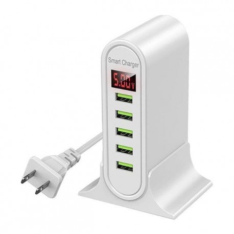 Szín: fehér US - 5V4A többportos USB töltő Amerikai szabvány európai függőleges, univerzális 5 portos USB utazási