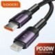 Szín: 1 m Lila - Toocki PD 20W USB Type C kábel iPhone 14 13 12 11 Pro XS 8 USB C - Lightning kábel adatvezetékhez