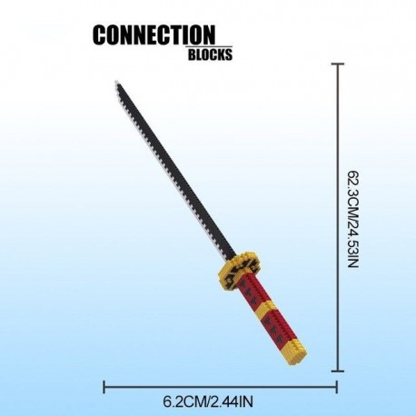 Szín: zöld - Szamuráj kard építőkockák Ninja Penge Katana Japán Anime Pillangó Nichirin Kés Tégla Gyermek Játékok