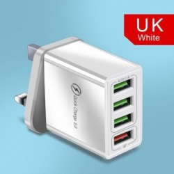 Dugó típusa: Egyesült Királyság fehér - Olaf 35W QC3.0 Quick Charger 4 USB töltő iPhone 11 Samsung S9 Huawei Xiaomi
