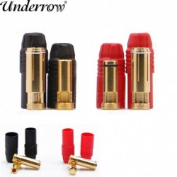 Szín: 2 pár - Kiváló minőségű Amass AS150 dugós női szikragátló csatlakozó 7 mm-es aranyozott banándugó készlet