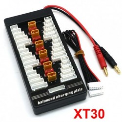 Szín: XT30 csatlakozó - XT60 XT30 XT90 T-Plug EC3 EC5 Lipo akkumulátortöltő adapter kártya 2-6S ISDT Q6 PL6 PL8