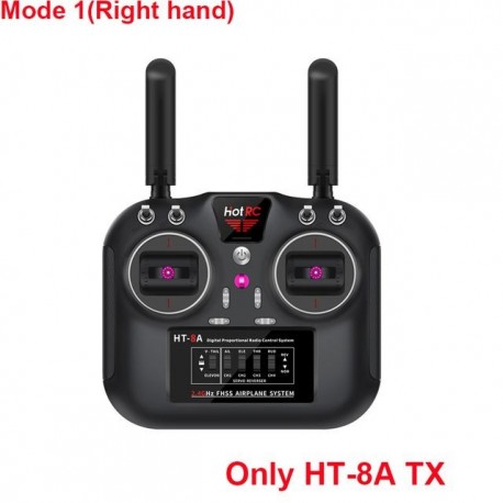 Szín: Mode1 csak TX - Hotrc HT-8A 2.4G 8CH FHSS GFSK adó távirányító SBUS vevő modell repülőgép drón autós hajóhoz