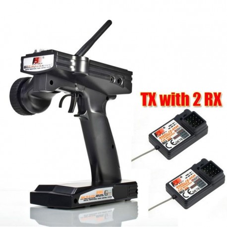 Szín: TX 2 RX-el - Vadonatúj Flysky FS-GT3B RC rendszerű adó FS-GR3C vevő LED képernyővel RC autós hajóhoz
