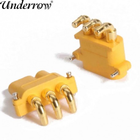 Szín: 100db - 100db AMASS MR30PW vízszintes téglalap alakú dugó XT30 hárommagos változat 2 mm-es csatlakozók RC Lipo