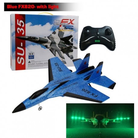 Szín: FX820 Blue Light - RC Plane SU35 2.4G RC repülőgép távirányító repülő modell vitorlázó repülőgép F22 FX820