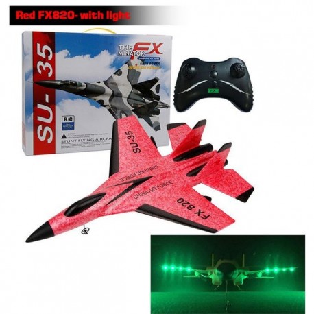 Szín: FX820 Red Light - RC Plane SU35 2.4G RC repülőgép távirányító repülő modell vitorlázó repülőgép F22 FX820
