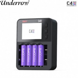 ISDT C4 EVO intelligens akkumulátortöltő Type-C QC3.0 kimenettel AA AAA Li-ion akkumulátorhoz IPS kijelzővel és