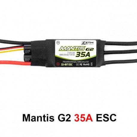 Szín: 35A ESC - ZTW továbbfejlesztett 32 bites ESC Mantis G2 25A/35A/45A 2-6S 5/6/7.4V SBEC 4A elektronikus