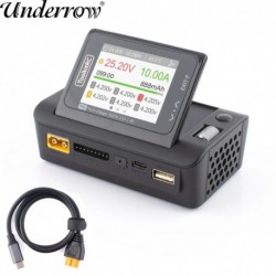 Szín: SC100 - ToolkitRC M9 600W USB gyorstöltő DC intelligens töltő, állítható képernyőszög audio funkcióval 1-8S