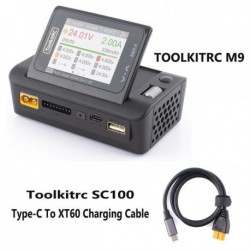 Szín: M9 SC100-zal - ToolkitRC M9 600W USB gyorstöltő DC intelligens töltő, állítható képernyőszög audio funkcióval
