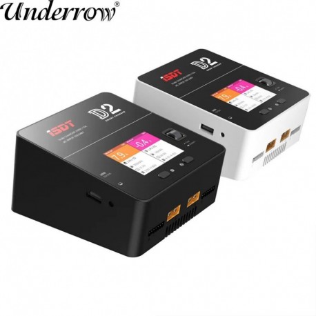 ISDT D2 200W 20A AC kétcsatornás kimenet intelligens akkumulátor-egyensúly töltő 1-6S Li-Ion Life Nicd Nimh