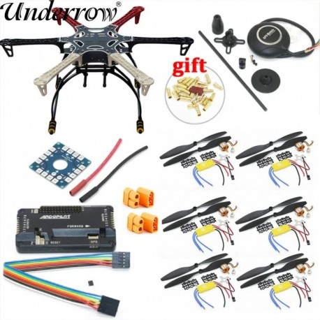 Szín: FS-I6 Tx-el - F550 Hexacopter váz futómű készlettel APM2.8 Repülésvezérlő 7M GPS A2212 1000KV 30A ESC Flysky FS