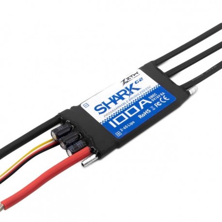 Szín: 100A - ZTW 32 bites ESC Shark G2 20A/30A/40A/50A/60A/80A/100A 2-6S SBEC 5V/6V 8A kefe nélküli sebességszabályzó RC