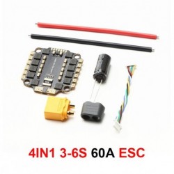Szín: 60A ESC - BLHELI_S 30A 45A 60A 4 az 1-ben 2-6S 3-6S kefe nélküli ESC támogatás DShot300-600/Multishot/Oneshot/PMW RC