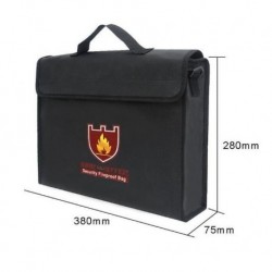 Szín: 38 x 30,5 x 7,5 cm - Hordozható tűzálló dokumentumtáska Vízálló akkumulátorvédő táska Ultra nagy kapacitású