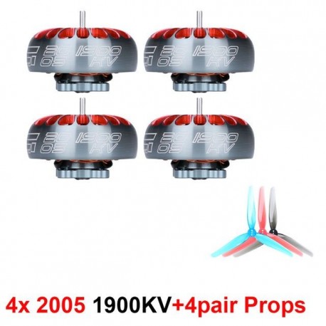 Szín: 1900KV prpps-vel - 4db/tétel IFlight XING 2005 2550KV 1900KV 4-6S kefe nélküli motor Nazgul Cine 5030 propeller 5