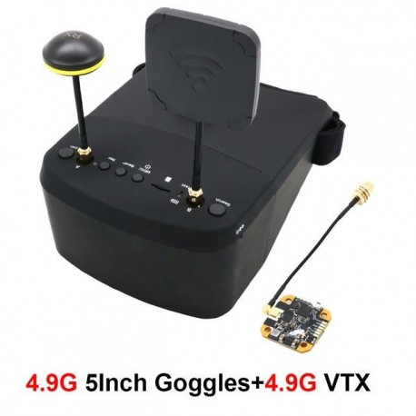 Szín: 4.9G Goggles VTX - EV800D 5.8G 4.9G 40CH 5 hüvelykes headset HD DVR Diversity FPV szemüveg W/ 25-1300mW Kapcsolható