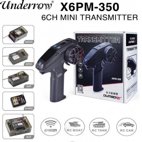 Szín: X6PM-350 X6FG - DUMBORC X6PM-350 RC adó és vevő készlet BL3F/X6FG/X6FP/X4FMG 2.4GHZ RC vezérlő 6CH Gyro