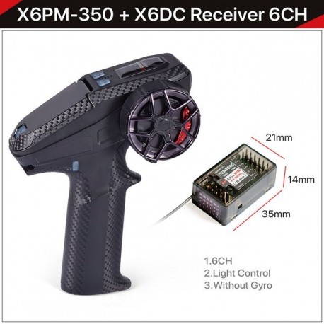 Szín: X6PM-350 X6DC - DUMBORC X6PM-350 RC adó és vevő készlet BL3F/X6FG/X6FP/X4FMG 2.4GHZ RC Controller 6CH Gyro