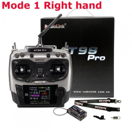 Szín: Szürke mód 1 - Radiolink AT9S Pro TX 10/12CH RC rádióvezérlő adó R9DS RX 2.4G vevővel RC FPV Racing Drone