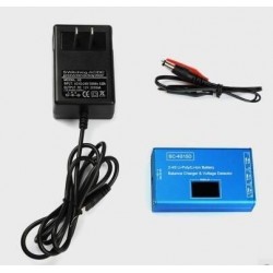 Szín: adapterrel - BC-4S15D akkumulátor lítium lipo kiegyensúlyozó töltő feszültségérzékelő LCD digitális kijelzős